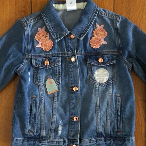 Disney Other - Disney Belle jean jacket w/ gorgeous appliqué
